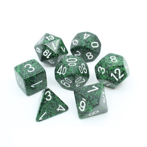 Speckled Recon Green White - Polyhedral Rollespils Terning Sæt - Chessex
